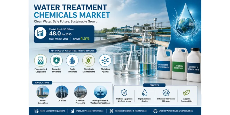 Water Treatment Chemicals Market Projected to Reach USD 48 Billion by 2030 Amid Rising Industrial Water Treatment Demand